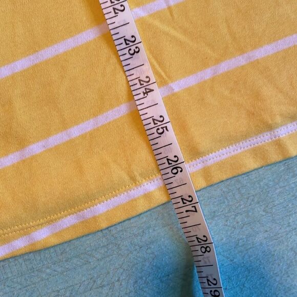 Kim Rogers XXL yellow and white stripe v-neck Perfectly Soft top New with tag - Picture 4 of 9